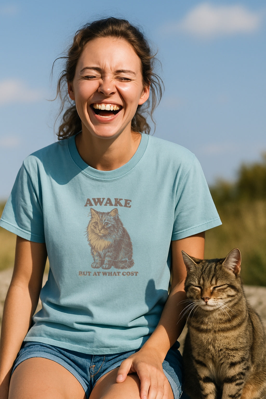 Awake Maximus Cat Unisex Garment-Dyed Comfort Colors®T-Shirt, Funny Cat Shirt, Cute Animal Tee, Unique Gift for Cat Lovers, Gift for Friends