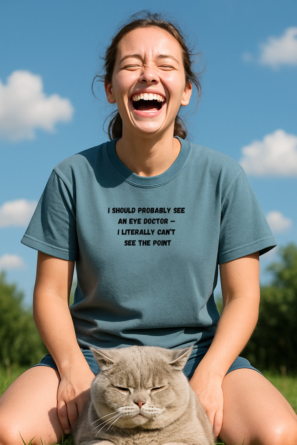 Funny Eye Doctor T-Shirt - I Literally Can't See the Point - Saracstic Quote Pun Unisex Comfort Colors™ Dyed Tee