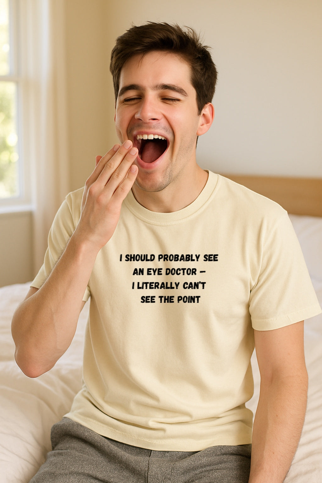 Funny Eye Doctor T-Shirt - I Literally Can't See the Point - Saracstic Quote Pun Unisex Comfort Colors™ Dyed Tee