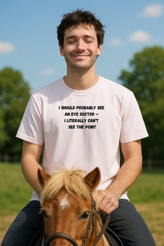 Funny Eye Doctor T-Shirt - I Literally Can't See the Point - Saracstic Quote Pun Unisex Comfort Colors™ Dyed Tee