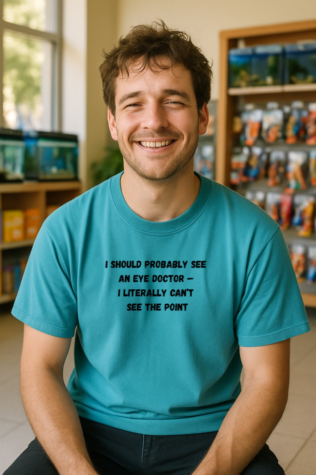 Funny Eye Doctor T-Shirt - I Literally Can't See the Point - Saracstic Quote Pun Unisex Comfort Colors™ Dyed Tee