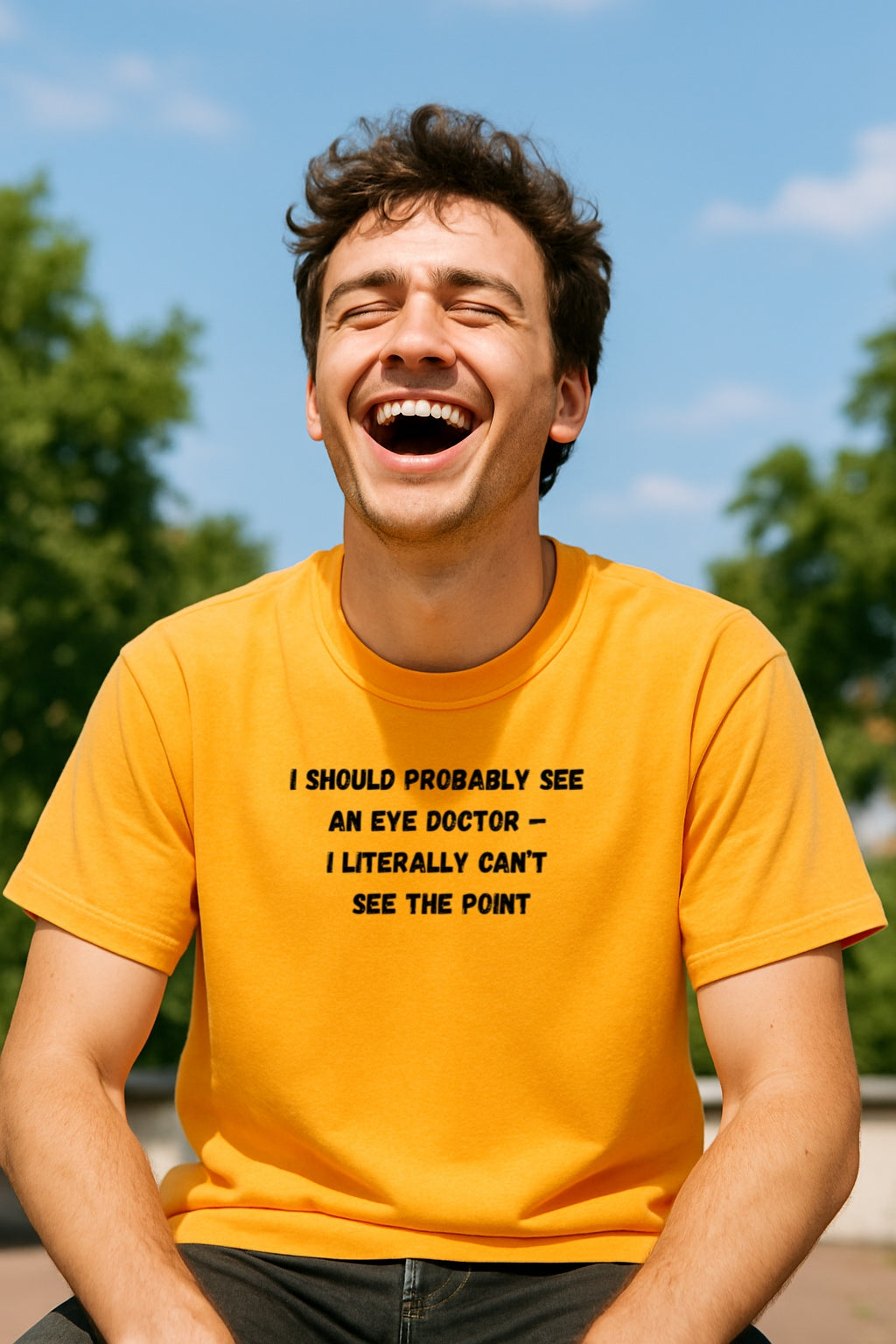 Funny Eye Doctor T-Shirt - I Literally Can't See the Point - Saracstic Quote Pun Unisex Comfort Colors™ Dyed Tee