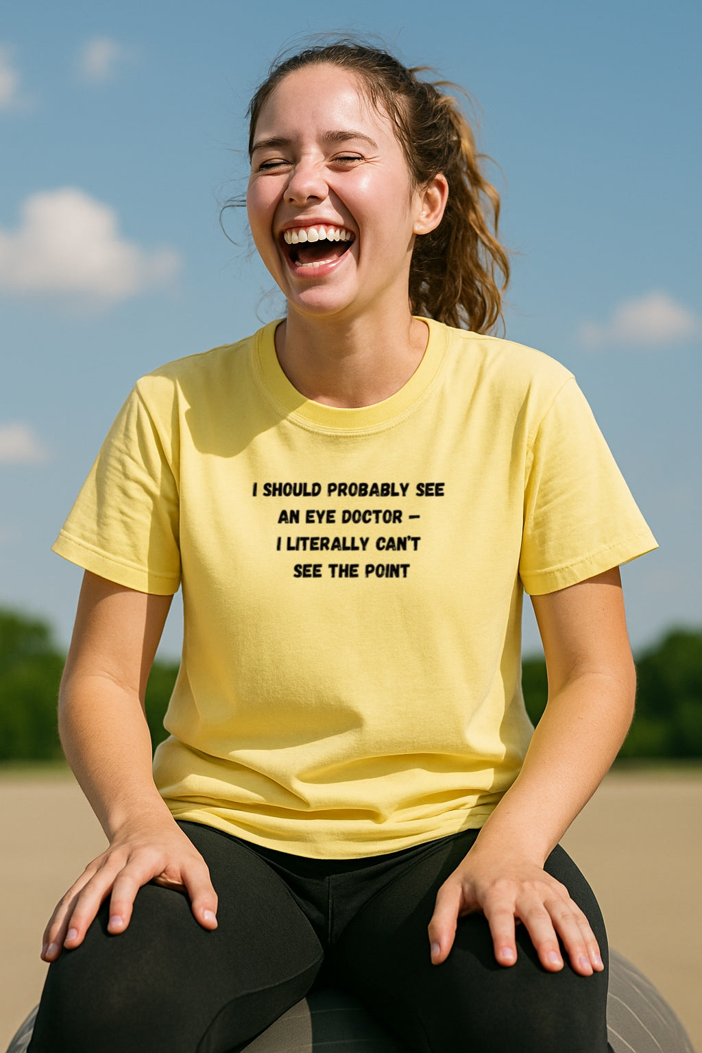 Funny Eye Doctor T-Shirt - I Literally Can't See the Point - Saracstic Quote Pun Unisex Comfort Colors™ Dyed Tee