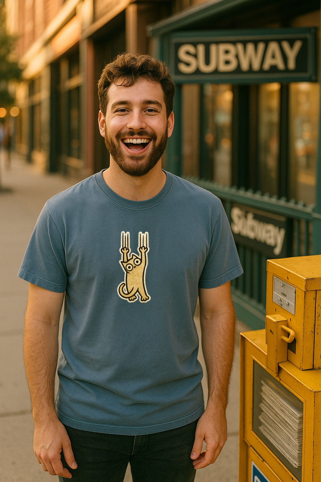 Cat Scratching Surface Line Art Comfort Colors T-Shirt - Unique Cat Lover Gift, Graphic Tee, Animal Print Shirt, Feline Top, Unisex