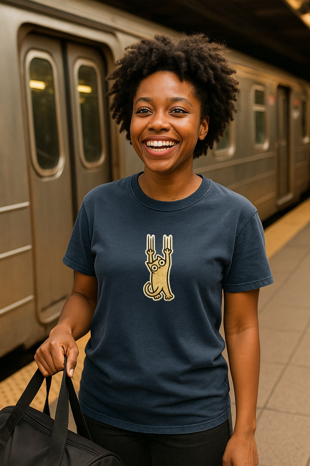 Cat Scratching Surface Line Art Comfort Colors T-Shirt - Unique Cat Lover Gift, Graphic Tee, Animal Print Shirt, Feline Top, Unisex
