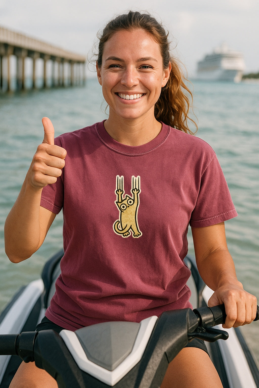 Cat Scratching Surface Line Art Comfort Colors T-Shirt - Unique Cat Lover Gift, Graphic Tee, Animal Print Shirt, Feline Top, Unisex