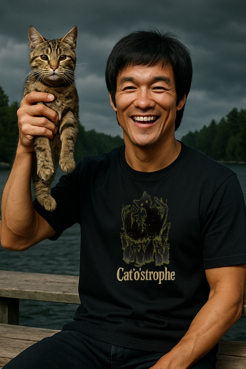 Cat'o'strophe T-Shirt-Spooky Black Cat Graphic Tee-Funny Halloween Shirt - Creepy Cute CAt Shirt-Gothic Cat Lover Gigt