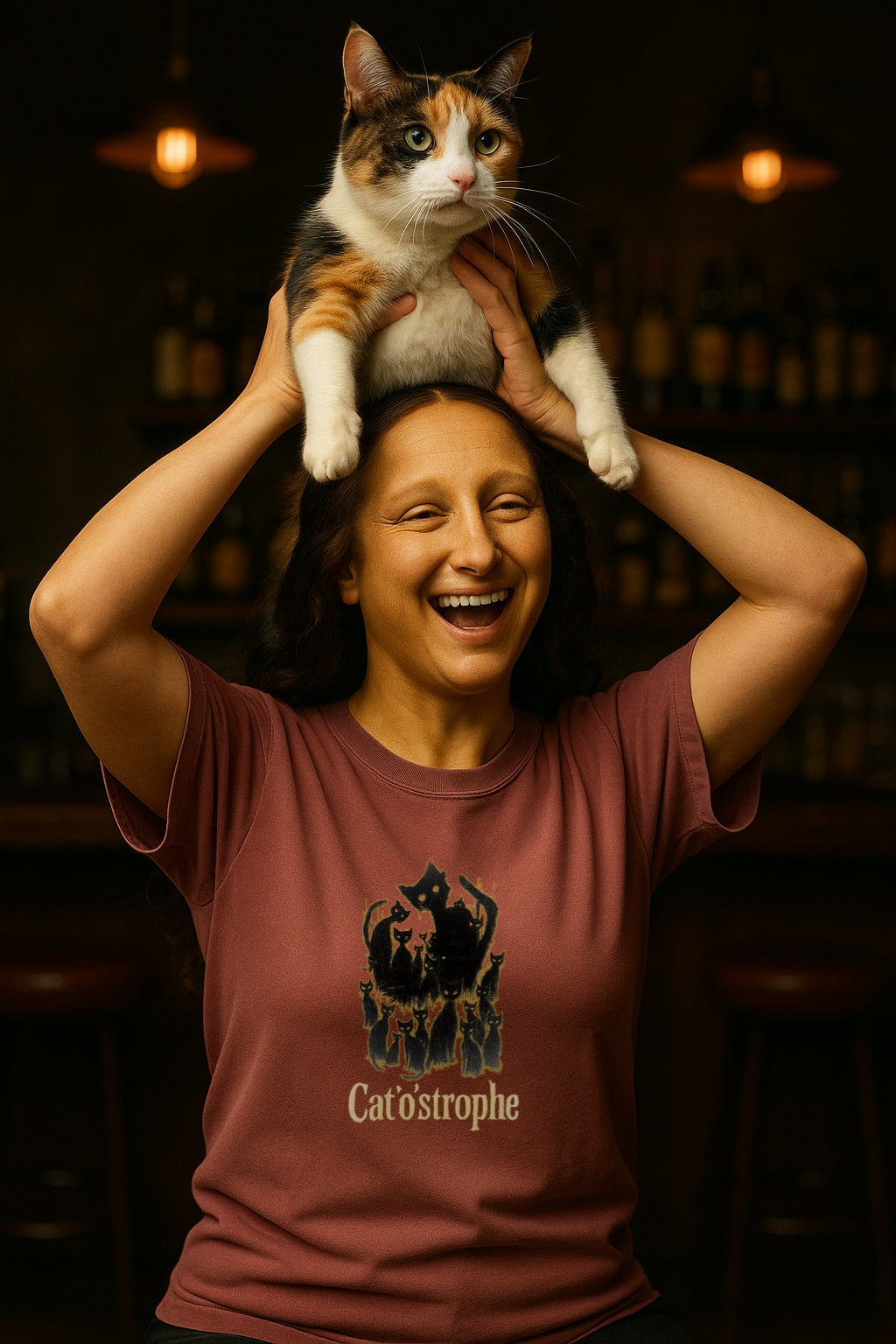 Cat'o'strophe T-Shirt-Spooky Black Cat Graphic Tee-Funny Halloween Shirt - Creepy Cute CAt Shirt-Gothic Cat Lover Gigt