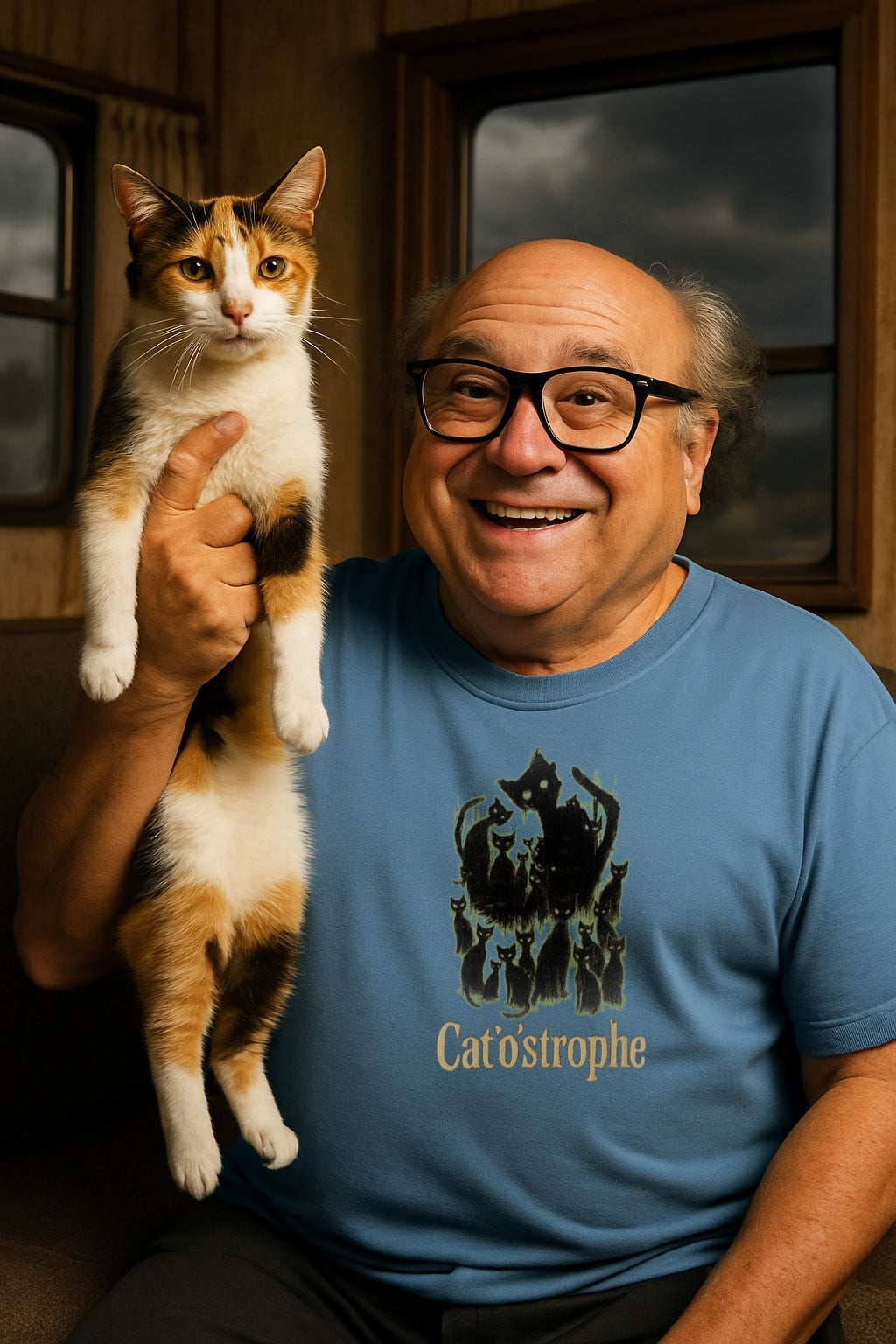 Cat'o'strophe T-Shirt-Spooky Black Cat Graphic Tee-Funny Halloween Shirt - Creepy Cute CAt Shirt-Gothic Cat Lover Gigt