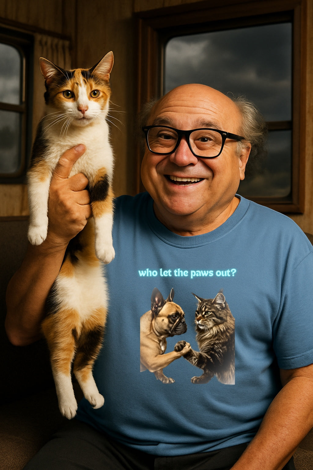 Pet Rivalry T-Shirt, Dog Cat Arm Wrestling Tee, Funny Animal Lover Shirt, Comfort Colors Unisex Top, Who Let the Paws Out