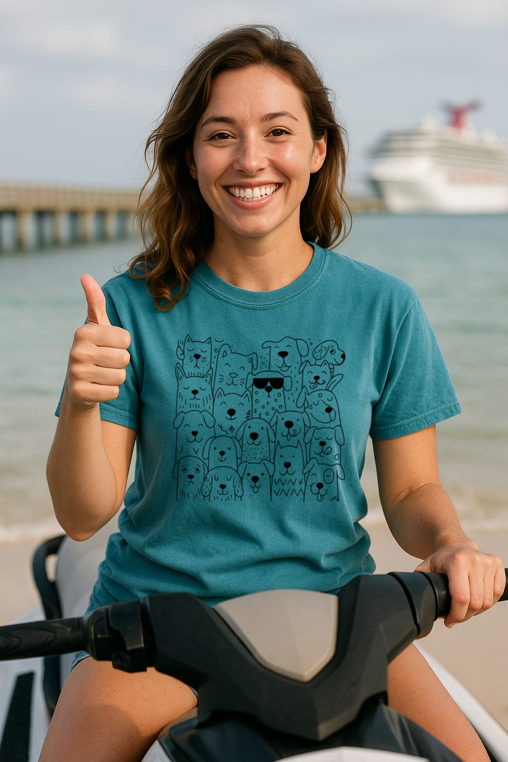 Cool Dog-Doodle T-shirt-Hand-Drawn Cute Puppies Tee-Unisex Comfort Colors™ Dyed Shirt, Pet Lovers Shirt, Dog Lovers Gift
