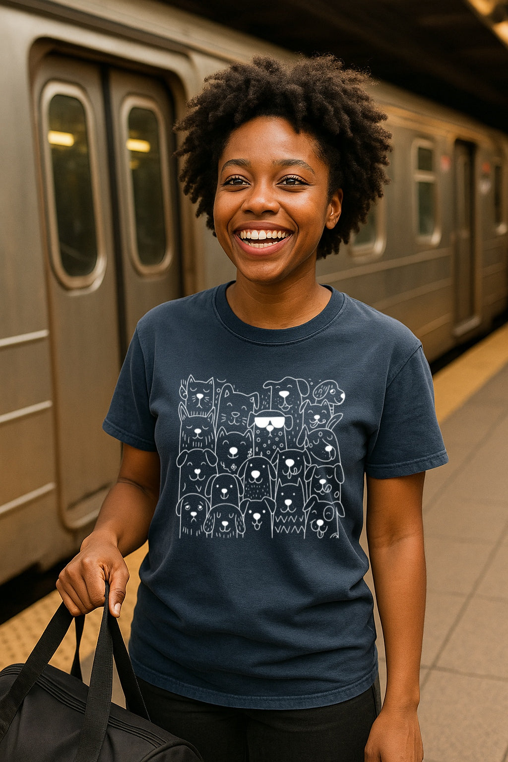 Cool Dog Doodle Shirt - Funny Cartoon Puppy Tee - Hand-Drawn Dog Faces Unisex Comfort Colors Washed T-Shirt -Pet Lovers Gift