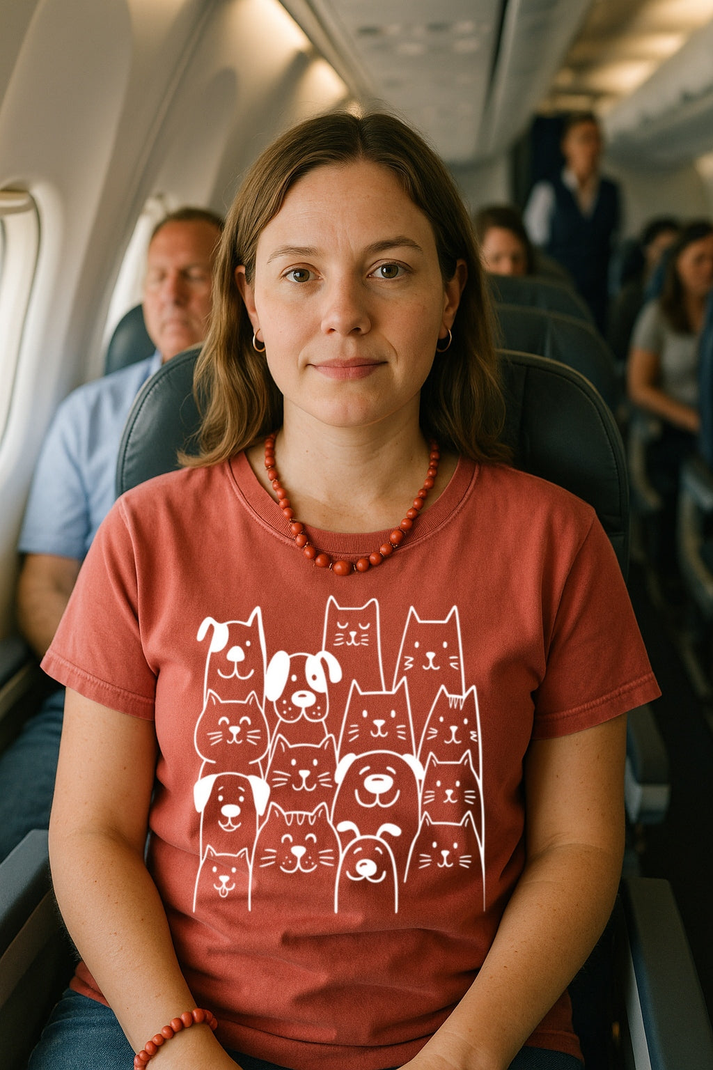 Cat and Dog Doodle T-shirt - Animals Lovers Gift - Comfort Colors Tee, White Ink Shirt, Pet Owner Gift Idea, Kawaii Animal Shirt, Unisex Tee