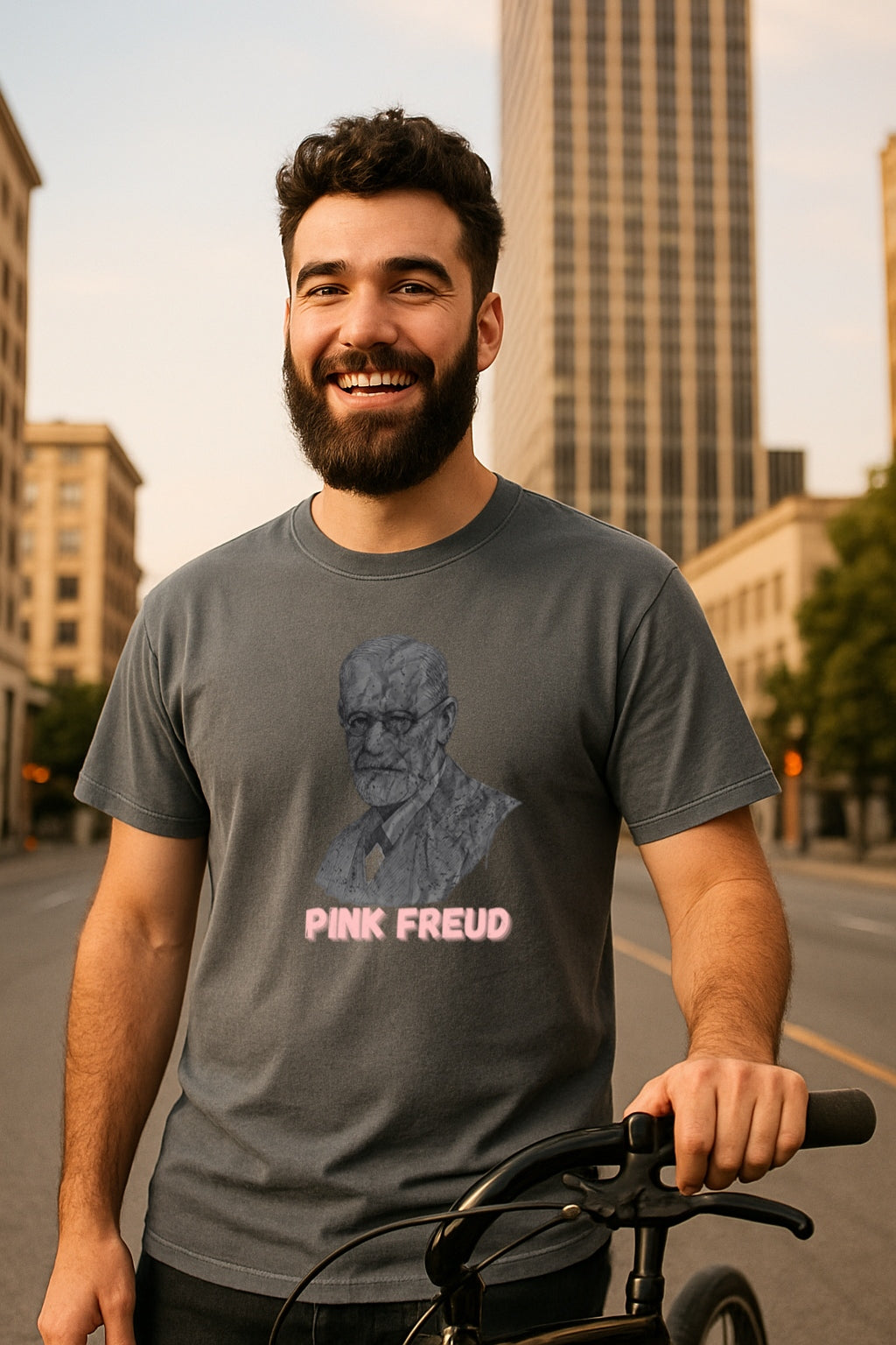 Pink Freud Retro T-Shirt, Grunge Psychology Shirt, Funny Therapist Gift, Sigmund Freud Band Comfort Colors Dyed Tee