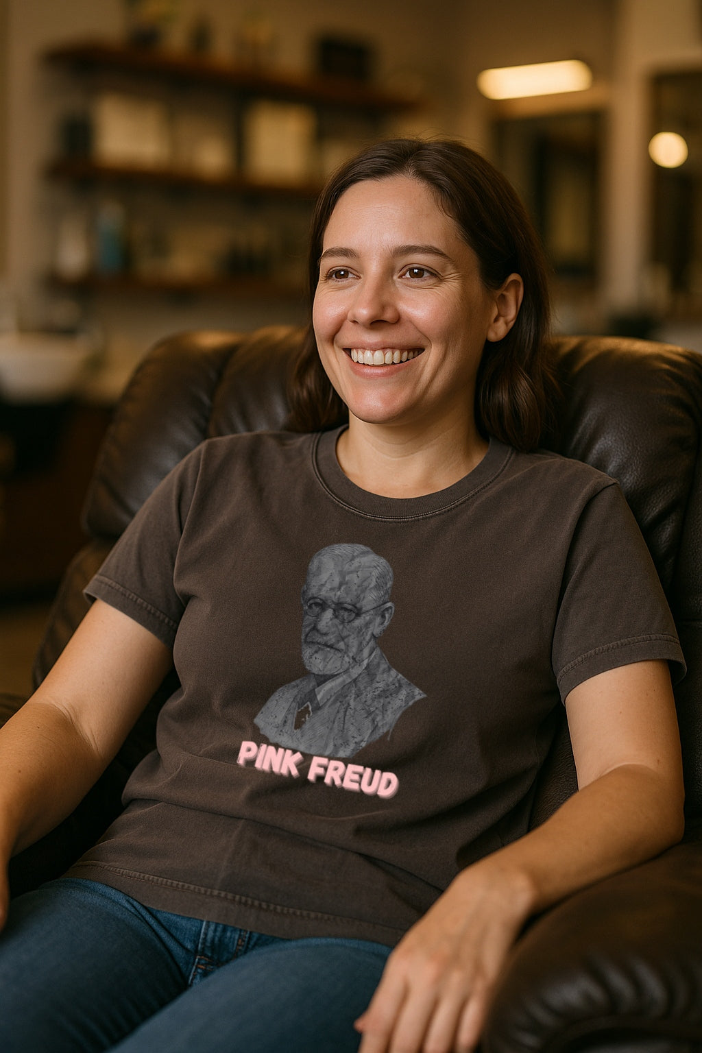 Pink Freud Retro T-Shirt, Grunge Psychology Shirt, Funny Therapist Gift, Sigmund Freud Band Comfort Colors Dyed Tee