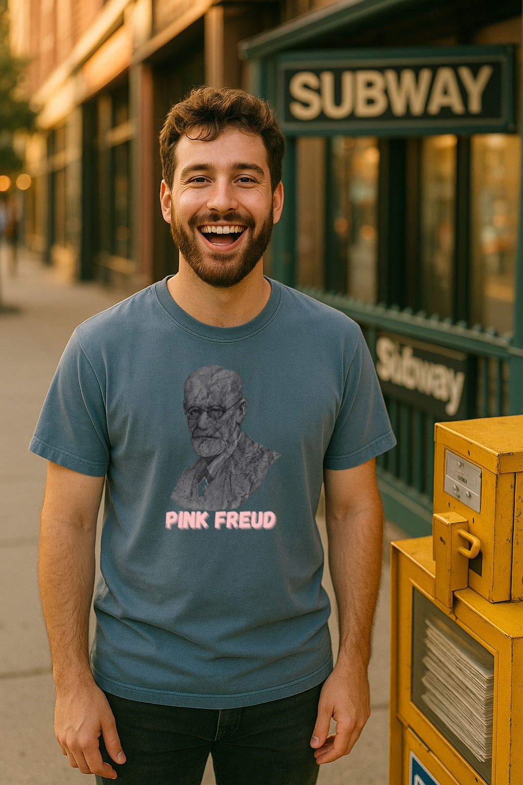 Pink Freud Retro T-Shirt, Grunge Psychology Shirt, Funny Therapist Gift, Sigmund Freud Band Comfort Colors Dyed Tee