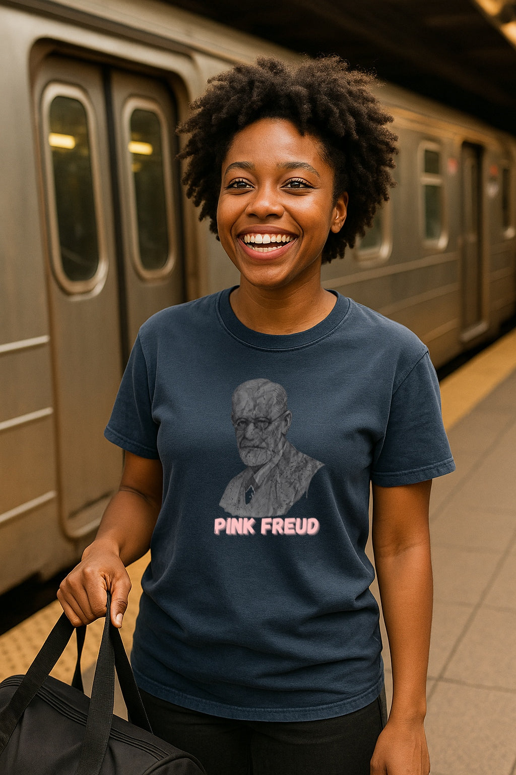 Pink Freud Retro T-Shirt, Grunge Psychology Shirt, Funny Therapist Gift, Sigmund Freud Band Comfort Colors Dyed Tee