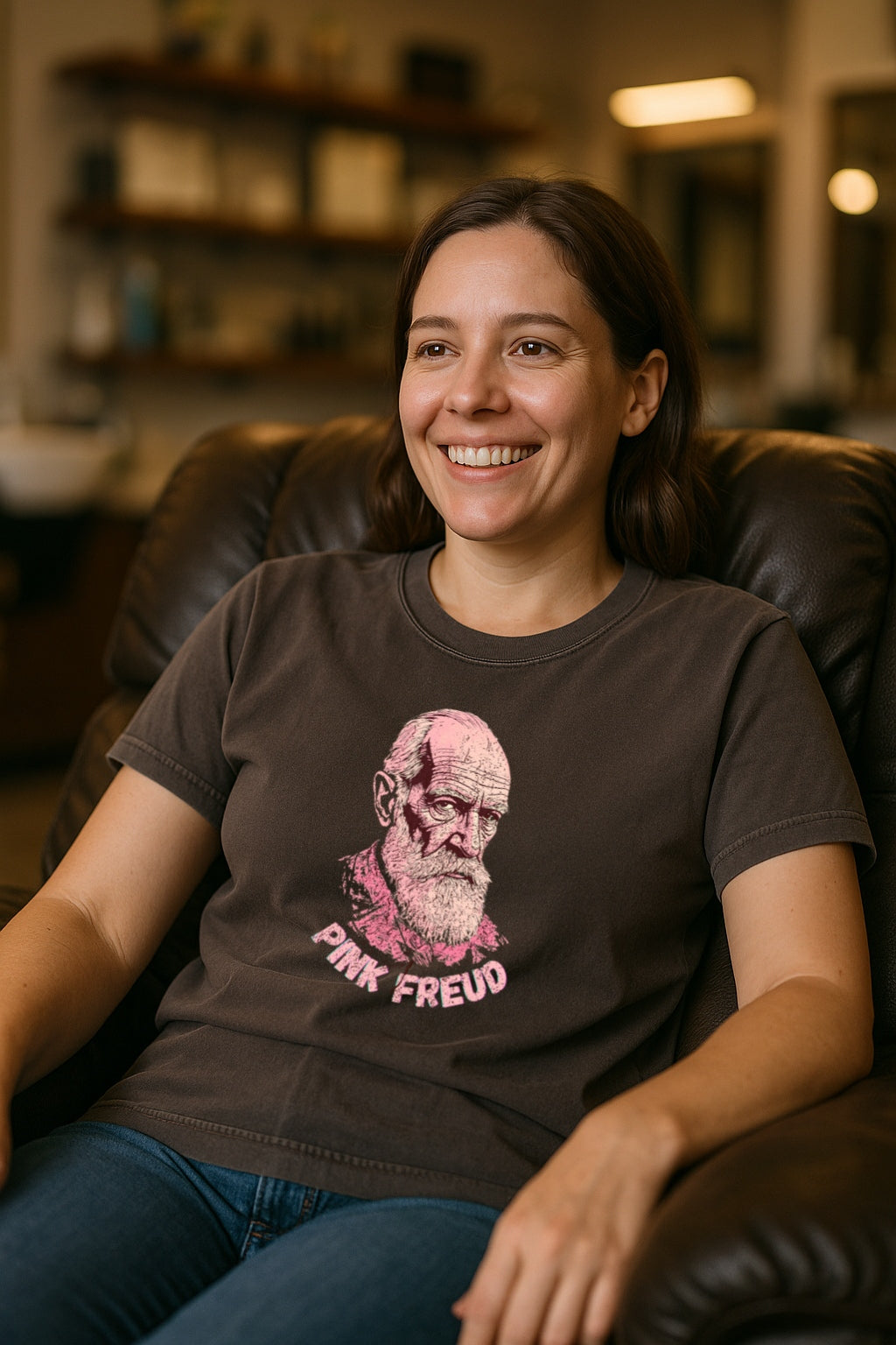 Pink Freud Beard Edition T-Shirt - Funny Therapist Tee - Grunge Psychologist Shirt, Sigmund Freud Parody, Comfort Colors Dyed T-Shirt