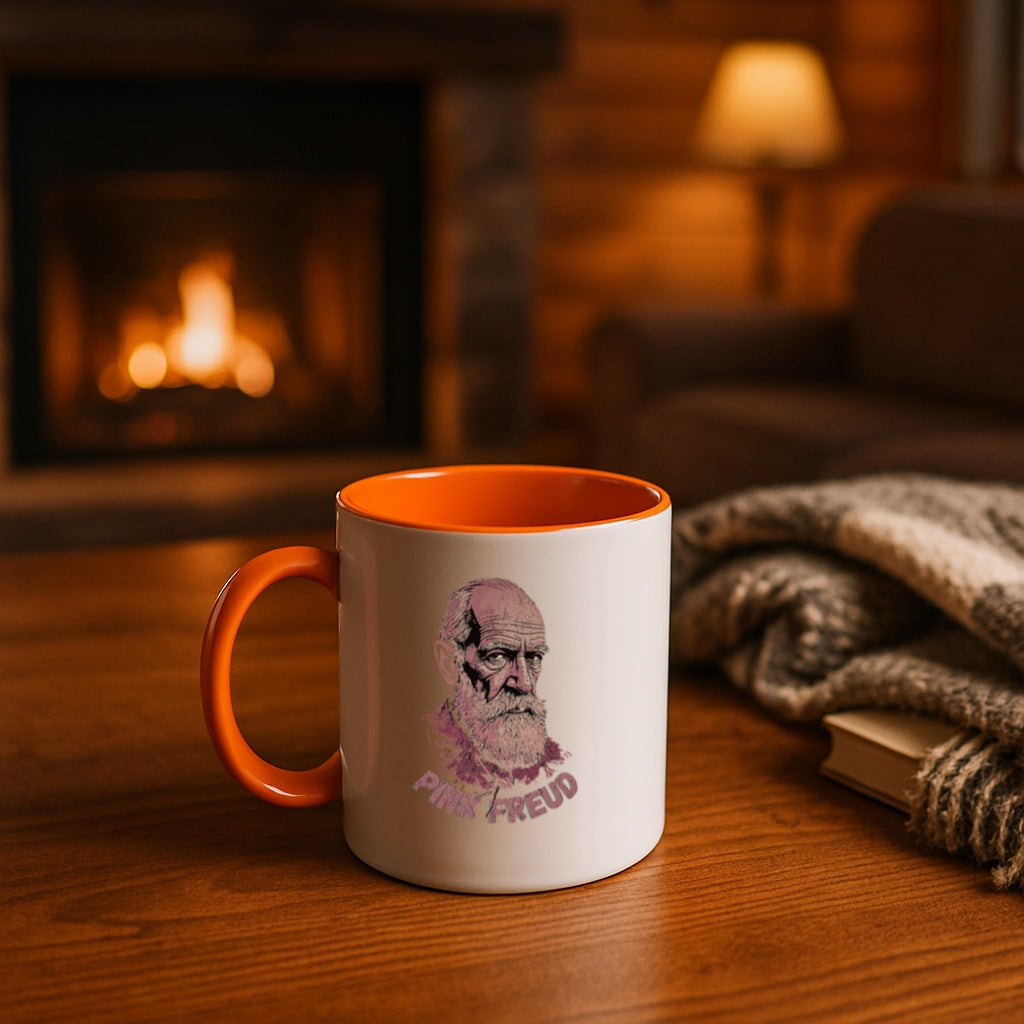 Funny Psychology Coffee Mug - Pink Freud Parody Cup, Therapist Gift, 11oz and 15oz Ceramic, Psych Humor