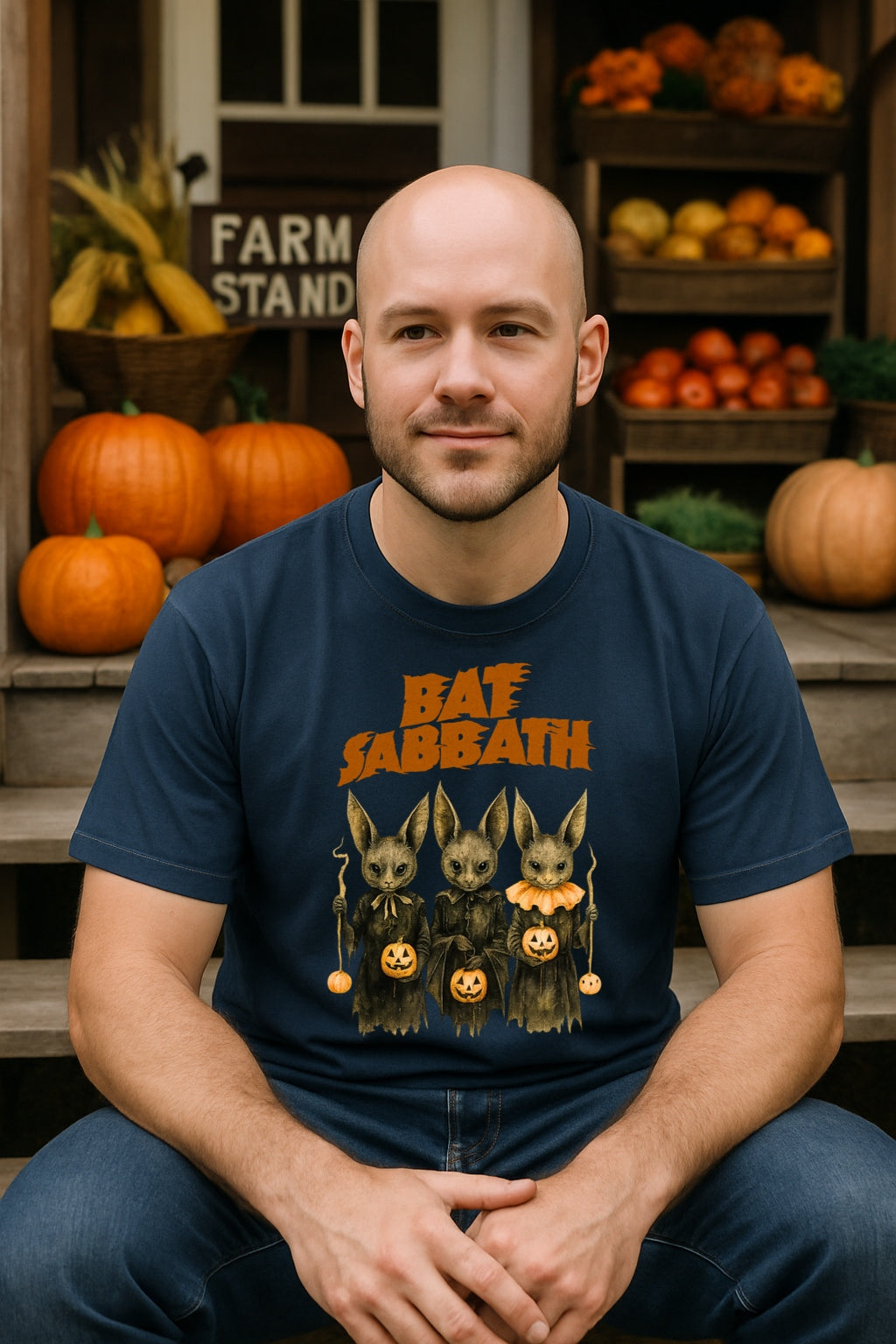 Bat Sabbath Shirt - Vintage Halloween Bat Band Tee - Retro Comfort Colors Dyed Unisex T-Shirt - Spooky Rock Parody - Fall Gothic Gift