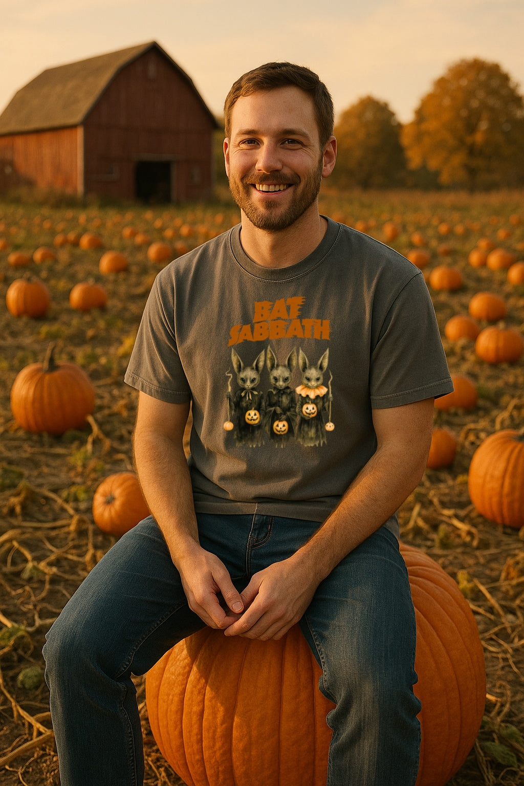 Bat Sabbath Shirt - Vintage Halloween Bat Band Tee - Retro Comfort Colors Dyed Unisex T-Shirt - Spooky Rock Parody - Fall Gothic Gift
