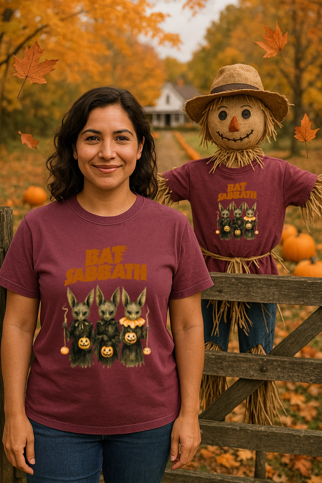 Bat Sabbath Shirt - Vintage Halloween Bat Band Tee - Retro Comfort Colors Dyed Unisex T-Shirt - Spooky Rock Parody - Fall Gothic Gift