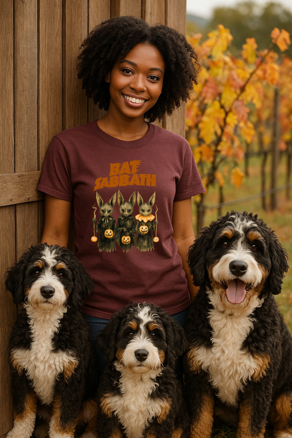 Bat Sabbath Shirt - Vintage Halloween Bat Band Tee - Retro Comfort Colors Dyed Unisex T-Shirt - Spooky Rock Parody - Fall Gothic Gift