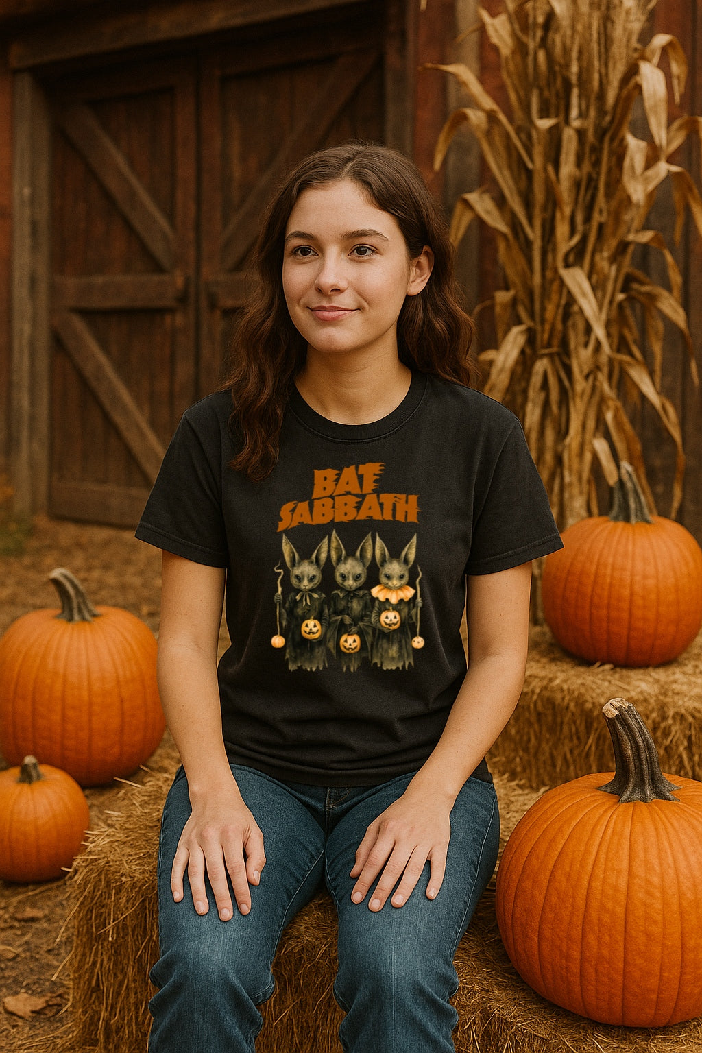 Bat Sabbath Shirt - Vintage Halloween Bat Band Tee - Retro Comfort Colors Dyed Unisex T-Shirt - Spooky Rock Parody - Fall Gothic Gift