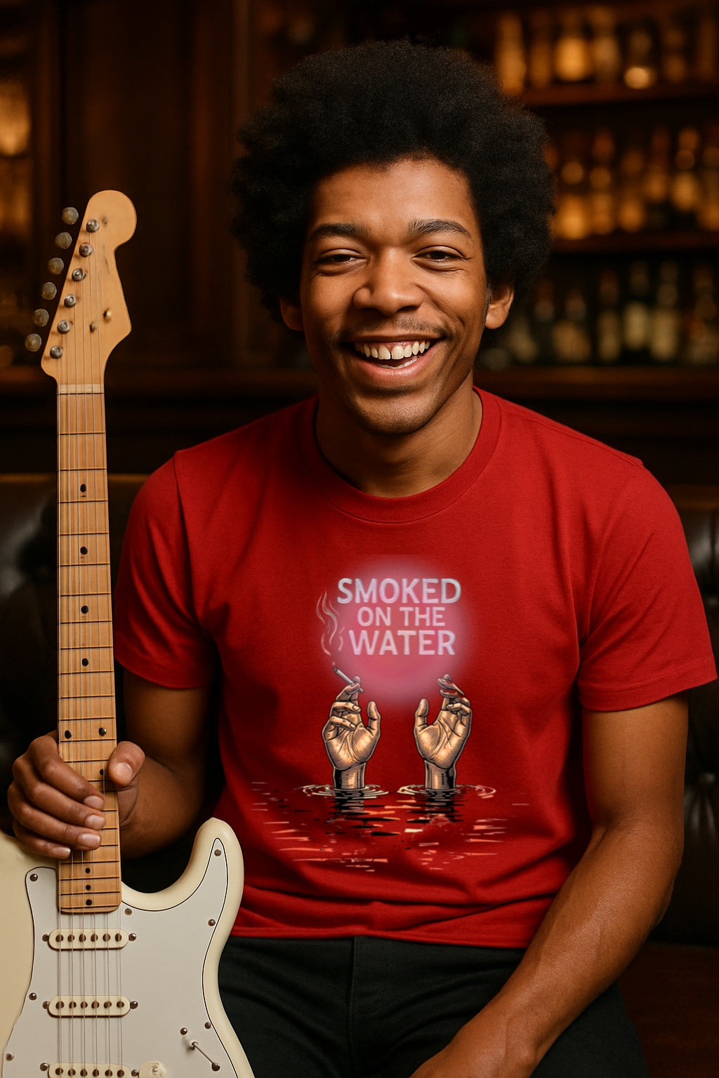 Smoked on the Water Tee - Retro Rock Style T-Shirt for Music Lovers, Concert Vibes Shirt, Vintage GraphicUnisex Cotton Crew Tee