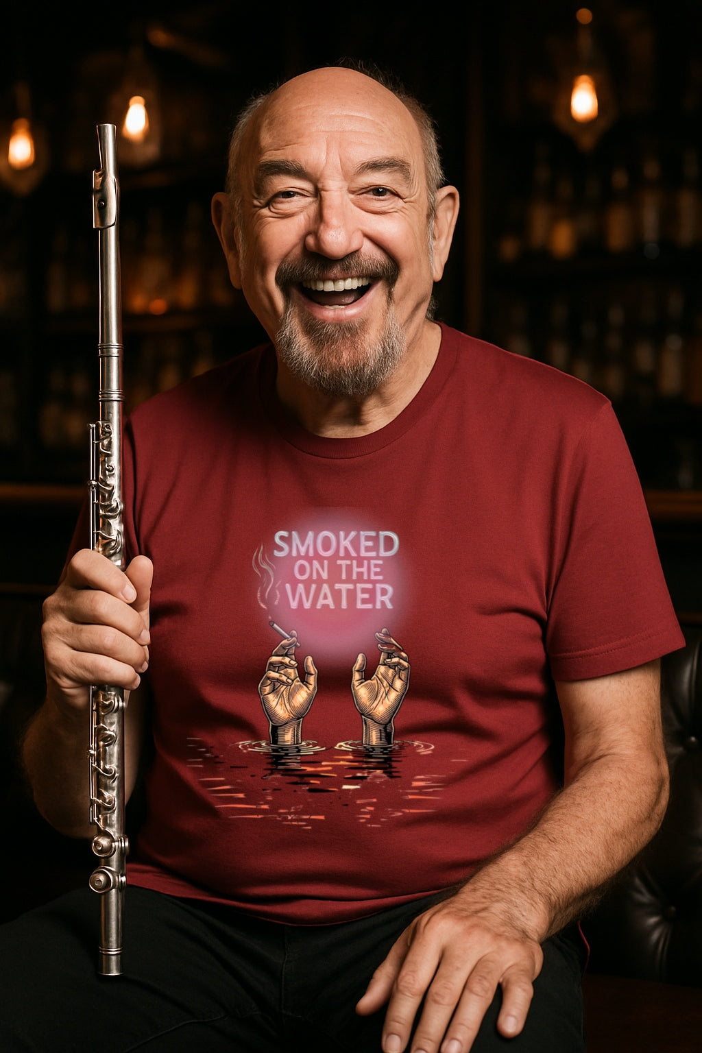 Smoked on the Water Tee - Retro Rock Style T-Shirt for Music Lovers, Concert Vibes Shirt, Vintage GraphicUnisex Cotton Crew Tee