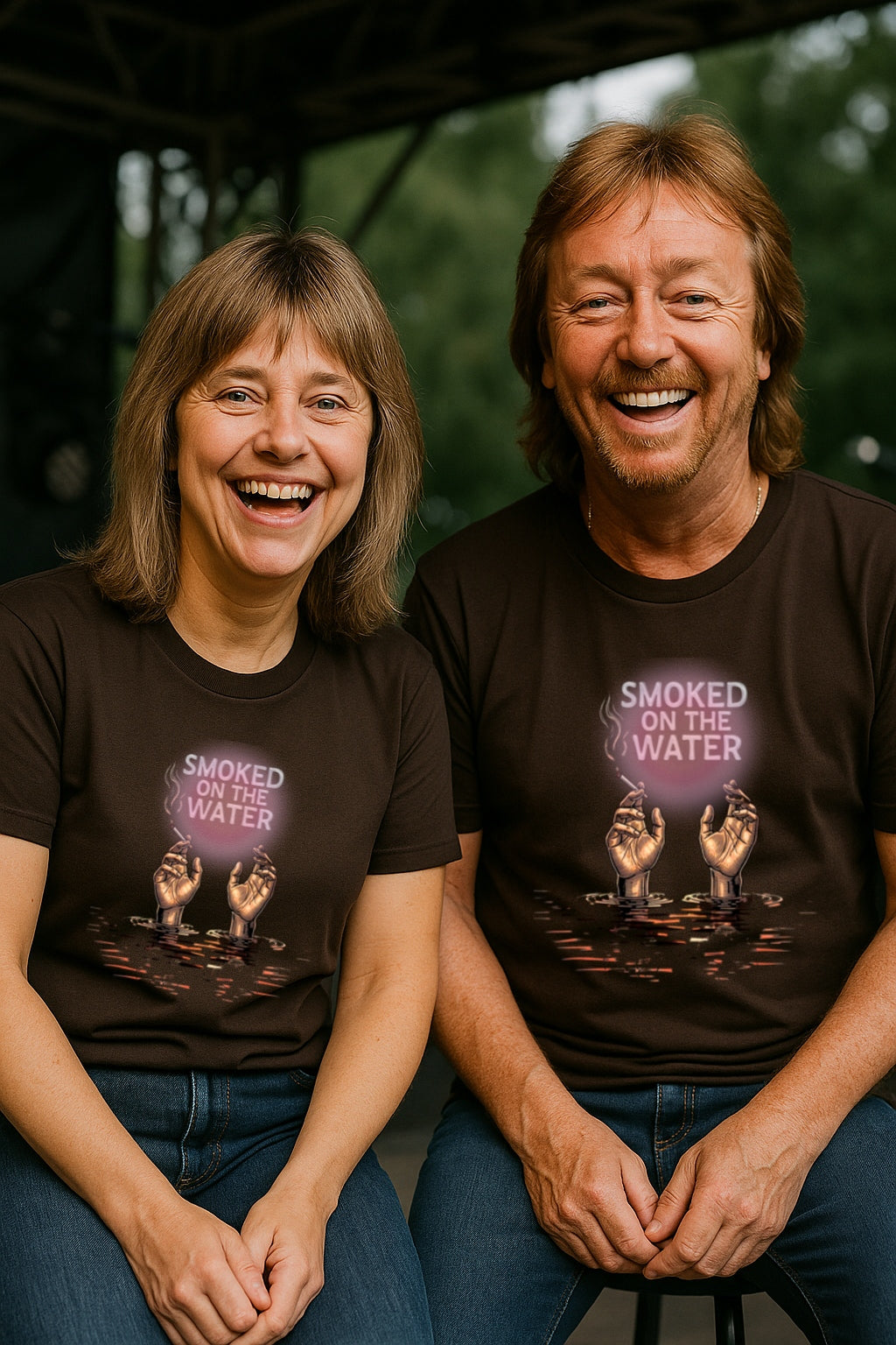 Smoked on the Water Tee - Retro Rock Style T-Shirt for Music Lovers, Concert Vibes Shirt, Vintage GraphicUnisex Cotton Crew Tee