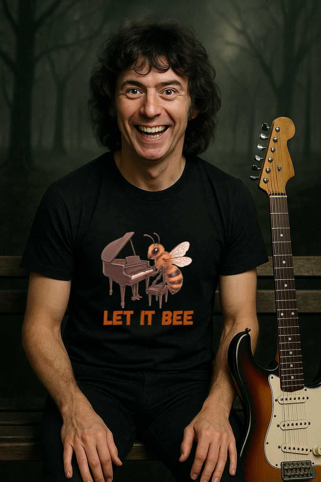 Let It Bee - Bee Playing Piano Parody T-Shirt, Unisex Cotton Crew Tee, Music Lover Gift, Sarcastic Tee, Next Level 360 Shirt