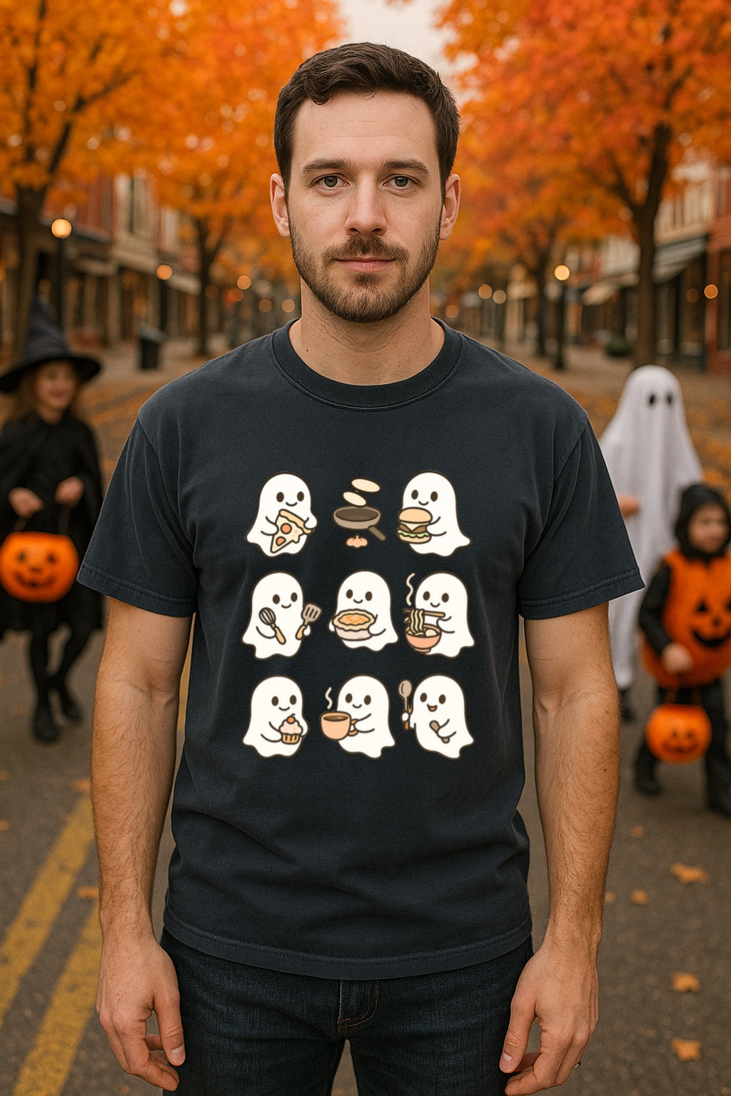 Cooking Ghosts Unisex Comfort Colors™ T-shirt, Halloween Foodie Tee, Spooky Chef Shirt, Fall Kitchen Apparel, Halloween Baking Gift
