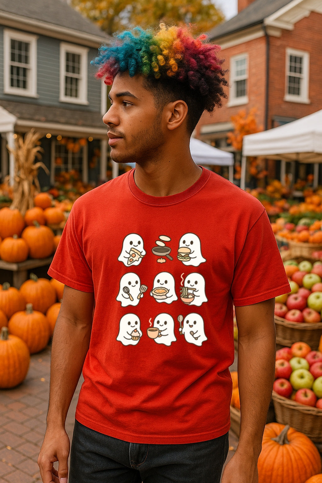 Cooking Ghosts Unisex Comfort Colors™ T-shirt, Halloween Foodie Tee, Spooky Chef Shirt, Fall Kitchen Apparel, Halloween Baking Gift
