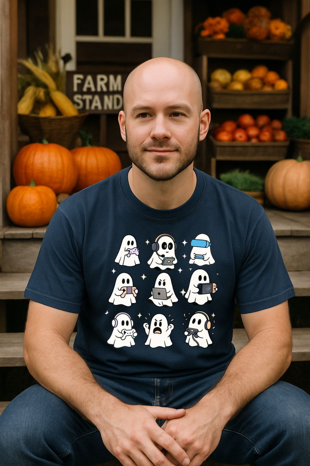 Comfort Colors Gaming Ghosts Shirt, Funny Gamer Halloween Tee, Video Game T-Shirt, Spooky Gamer Gift, Halloween Ghost Tee