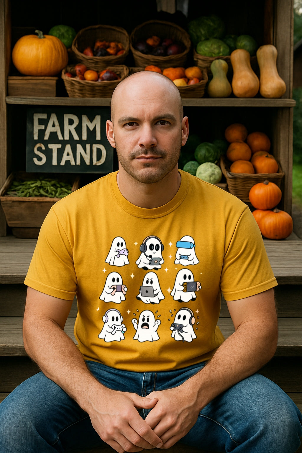 Comfort Colors Gaming Ghosts Shirt, Funny Gamer Halloween Tee, Video Game T-Shirt, Spooky Gamer Gift, Halloween Ghost Tee