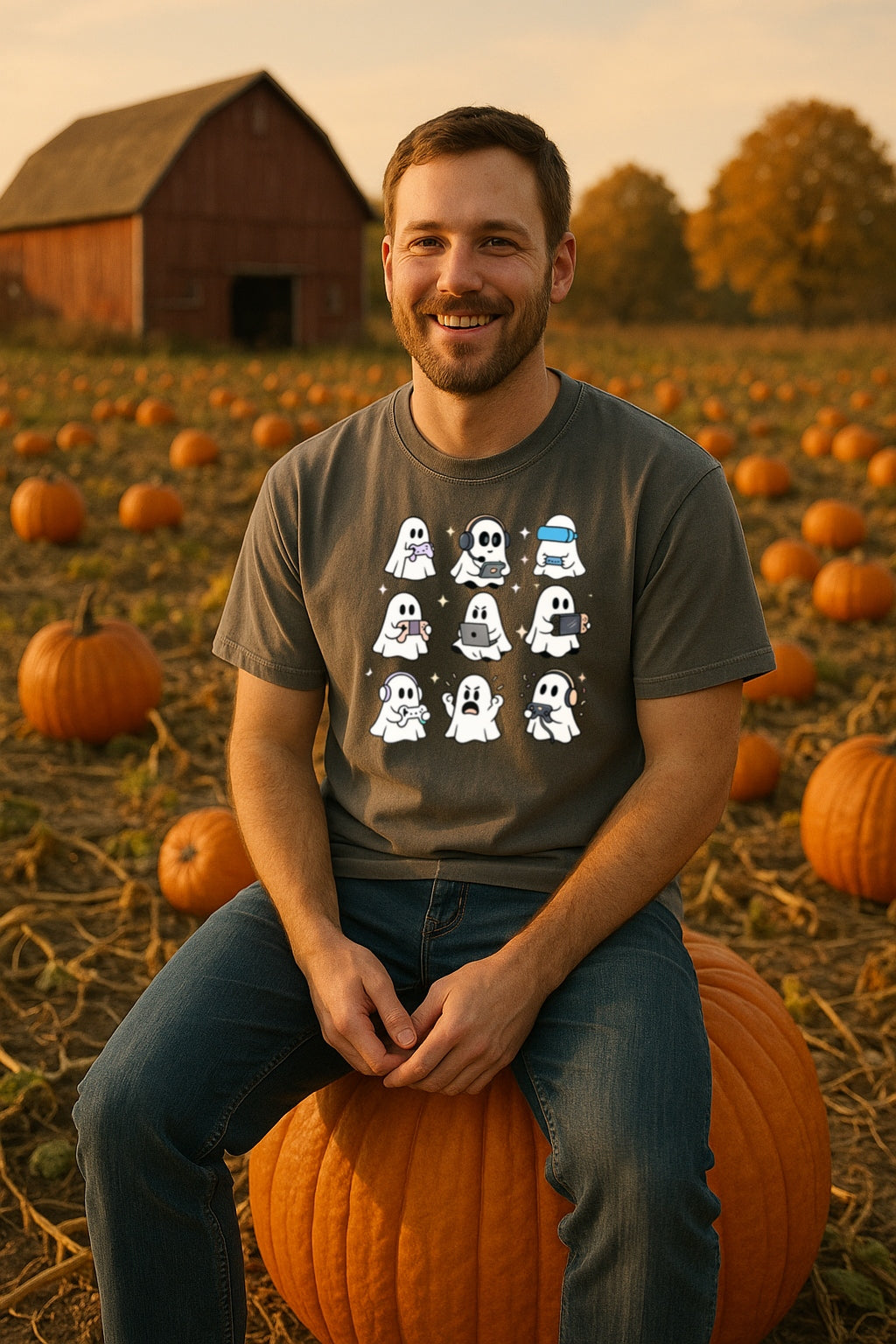 Comfort Colors Gaming Ghosts Shirt, Funny Gamer Halloween Tee, Video Game T-Shirt, Spooky Gamer Gift, Halloween Ghost Tee