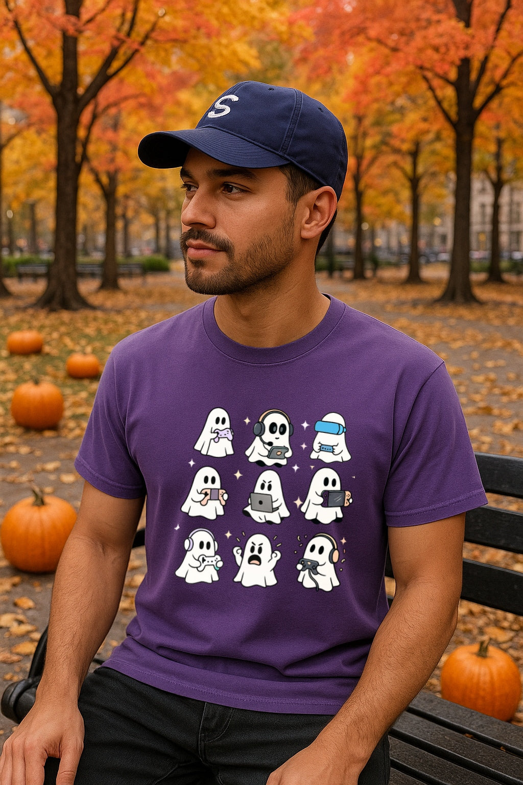 Comfort Colors Gaming Ghosts Shirt, Funny Gamer Halloween Tee, Video Game T-Shirt, Spooky Gamer Gift, Halloween Ghost Tee