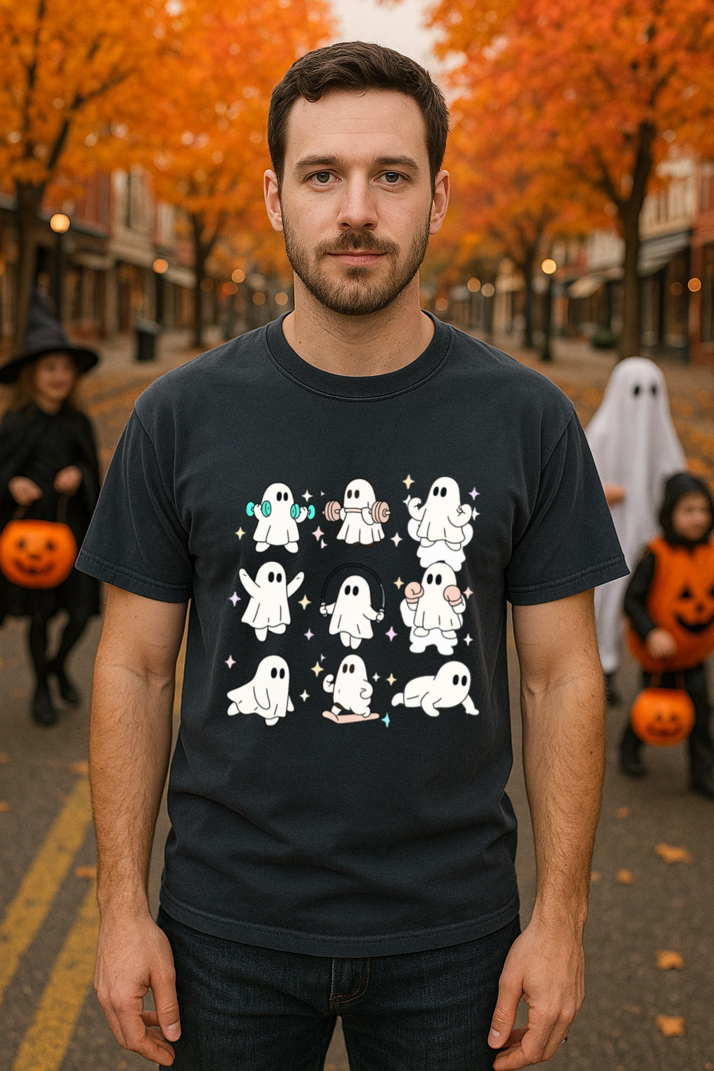 Funny Halloween Workout Ghost Gym T-shirt, Fitness Lover Halloween Gift, Spooky Exercise Tee, Gym Halloween Costume, Workout Ghosts Shirt,