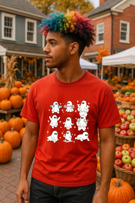 Funny Halloween Workout Ghost Gym T-shirt, Fitness Lover Halloween Gift, Spooky Exercise Tee, Gym Halloween Costume, Workout Ghosts Shirt,