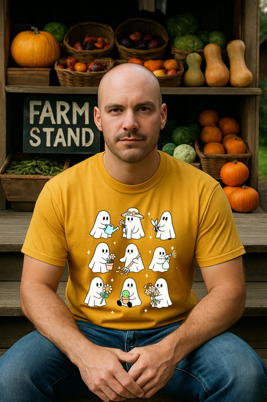 Cute Gardening Ghosts T-Shirt | Funny Ghost Garden Tee | Comfort Colors™ Tee, Halloween Botanical Gift, Unisex Tee, Soft 100%