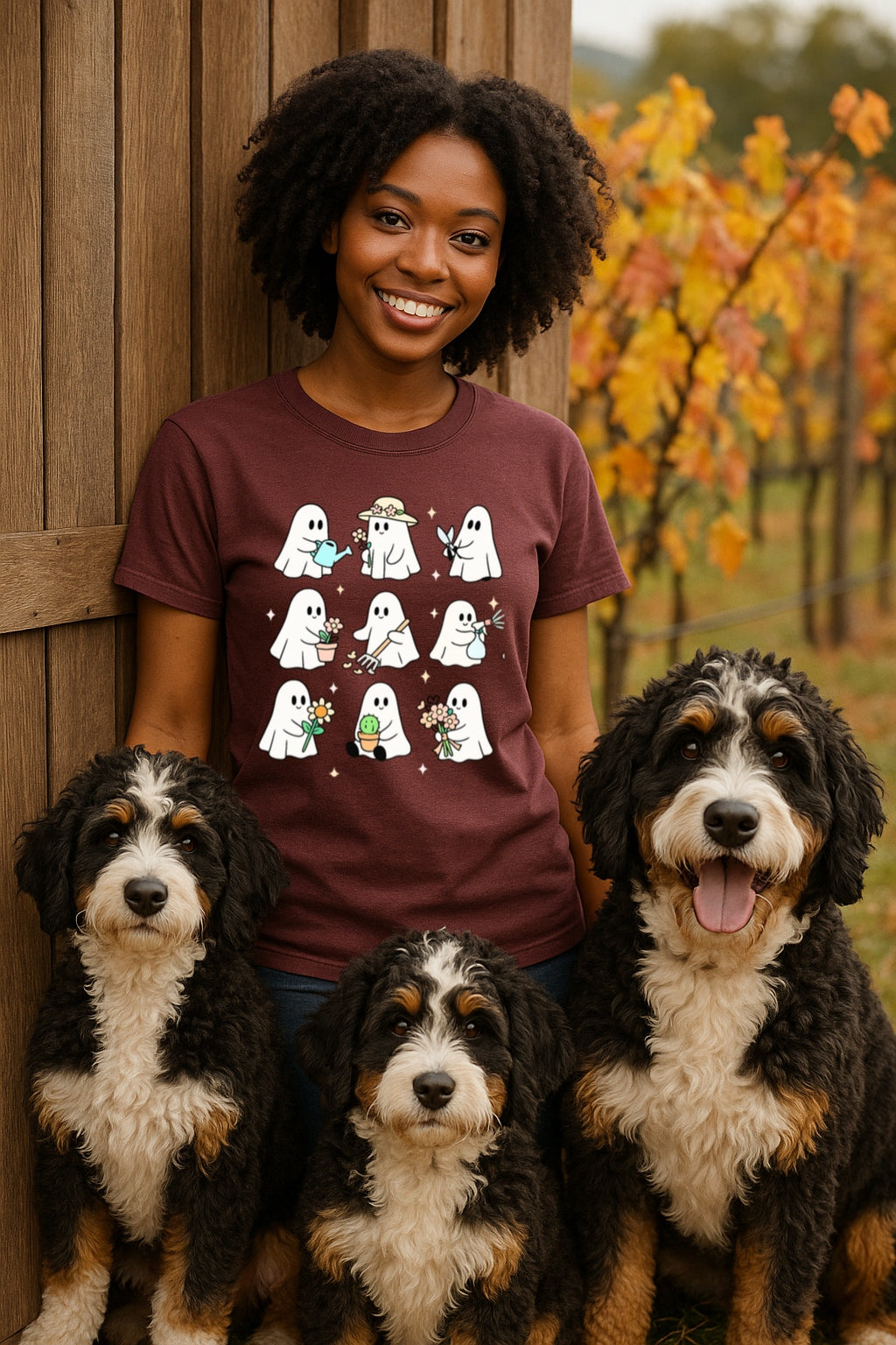 Cute Gardening Ghosts T-Shirt | Funny Ghost Garden Tee | Comfort Colors™ Tee, Halloween Botanical Gift, Unisex Tee, Soft 100%
