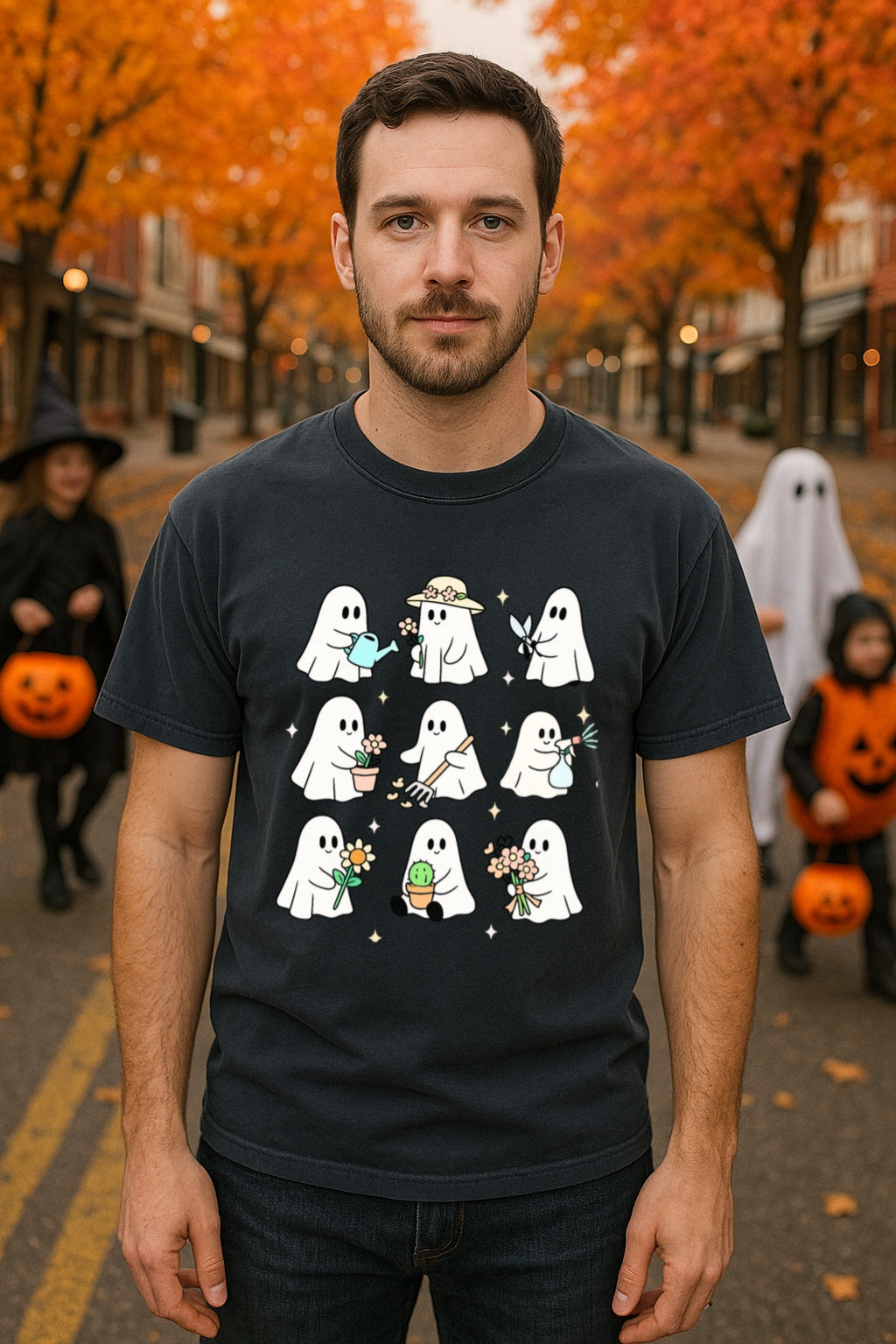 Cute Gardening Ghosts T-Shirt | Funny Ghost Garden Tee | Comfort Colors™ Tee, Halloween Botanical Gift, Unisex Tee, Soft 100%