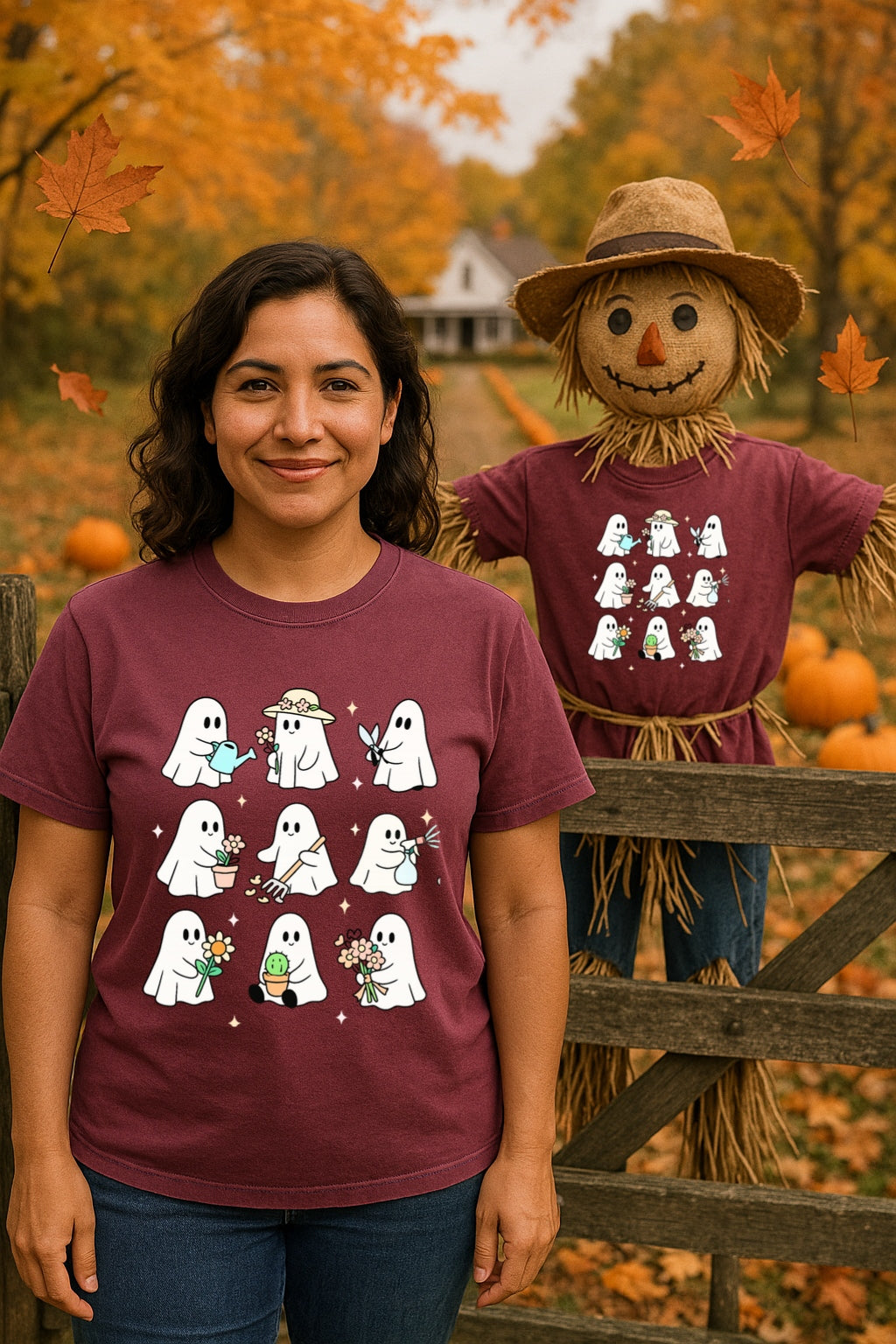 Cute Gardening Ghosts T-Shirt | Funny Ghost Garden Tee | Comfort Colors™ Tee, Halloween Botanical Gift, Unisex Tee, Soft 100%