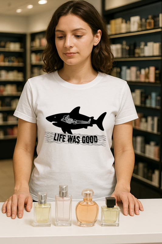 Aggressive Shark Skeleton T-Shirt - Halloween Funny Unisex Tee, Life Was Good, Comfort Colors Graphic Shirt