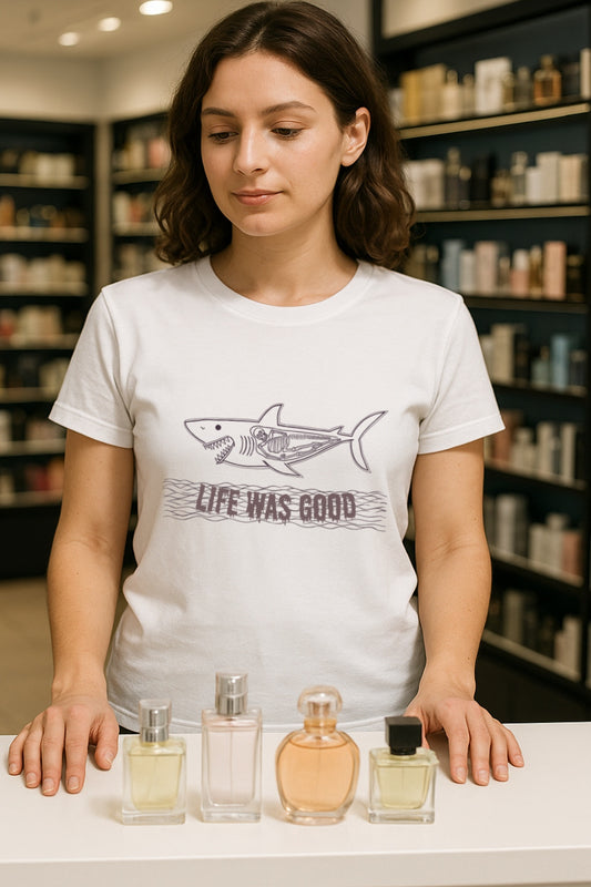 Funny Shark Skeleton T-Shirt-Vintage Halloween Graphic Tee-Comfort Colors 1717-Unisex Halloween Friendly Shirt