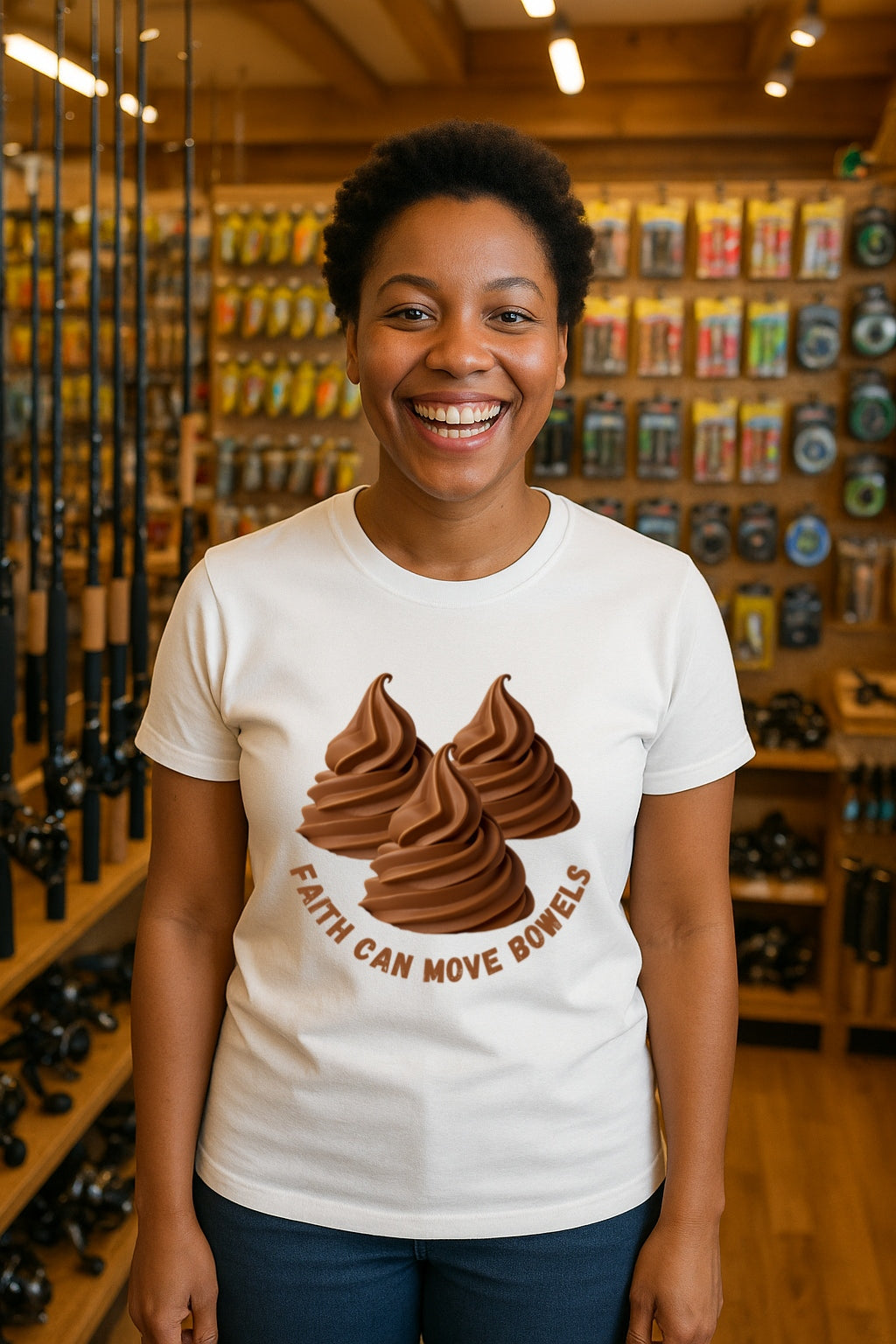 Funny Poop Shirt - Faith Can Move Bowels - Gag Gift Tee for Bathroom Humor Lovers, dark humor unisex tshirt, poop jokes tee, funny gift,
