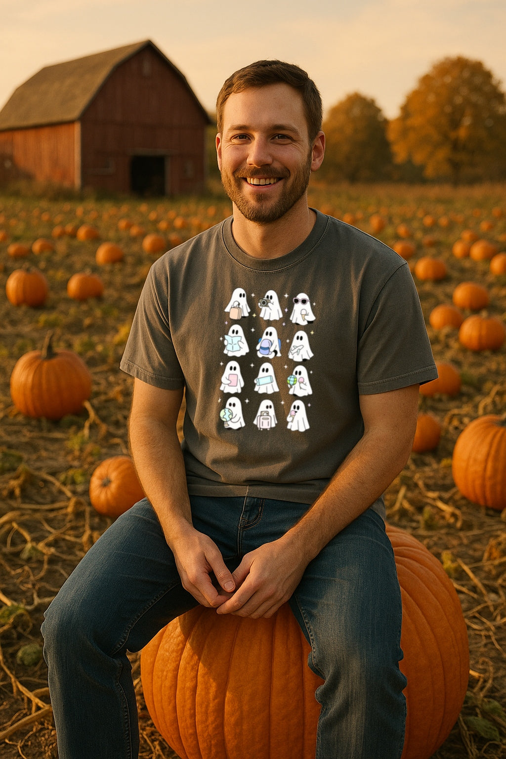Comfort Colors® Travel Ghosts Shirt - Cute Halloween Travel T-Shirt, Globe Trotter Spooky Tee-Funny Ghost Vacation Shirt, Halloween Gift