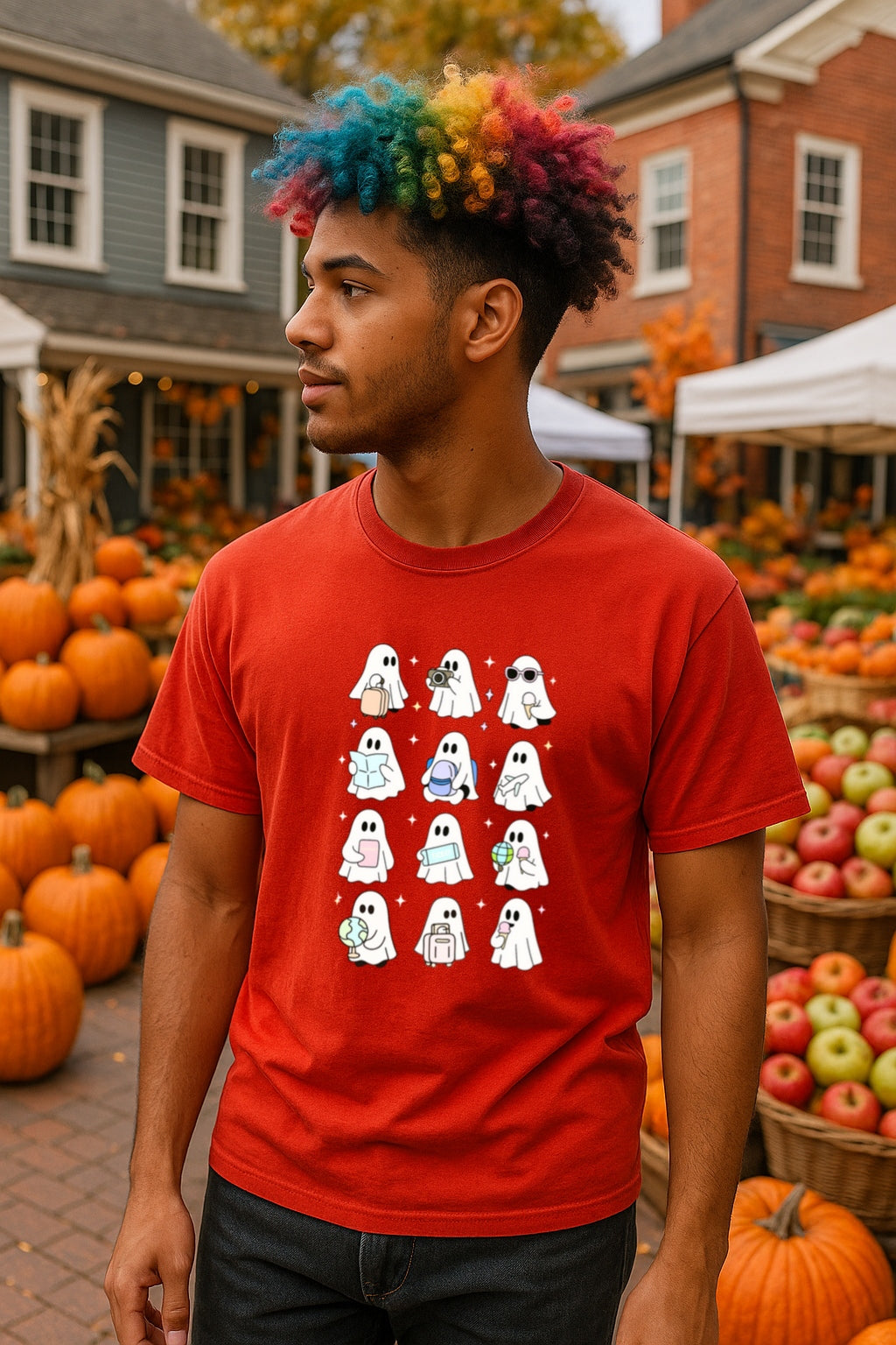 Comfort Colors® Travel Ghosts Shirt - Cute Halloween Travel T-Shirt, Globe Trotter Spooky Tee-Funny Ghost Vacation Shirt, Halloween Gift