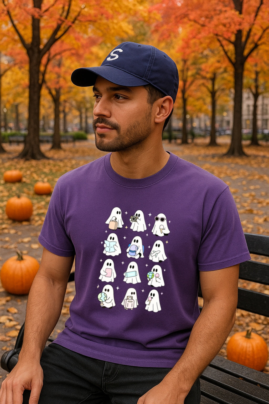 Comfort Colors® Travel Ghosts Shirt - Cute Halloween Travel T-Shirt, Globe Trotter Spooky Tee-Funny Ghost Vacation Shirt, Halloween Gift